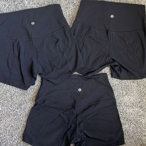 three black align high rise shorts 4”